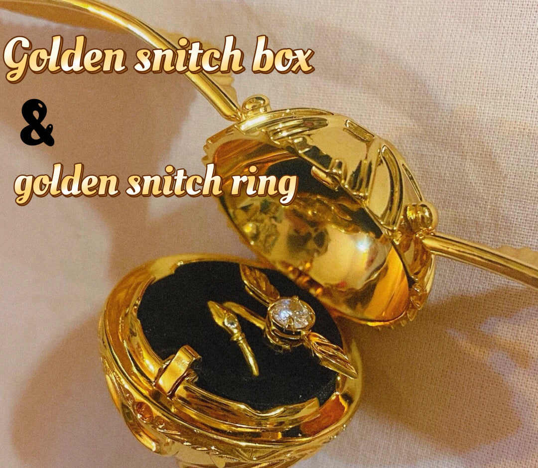 Officially Licensed Sterling Silver Harry Potter™ Golden Snitch Ring Box  display Version by Freeman Jewelry 