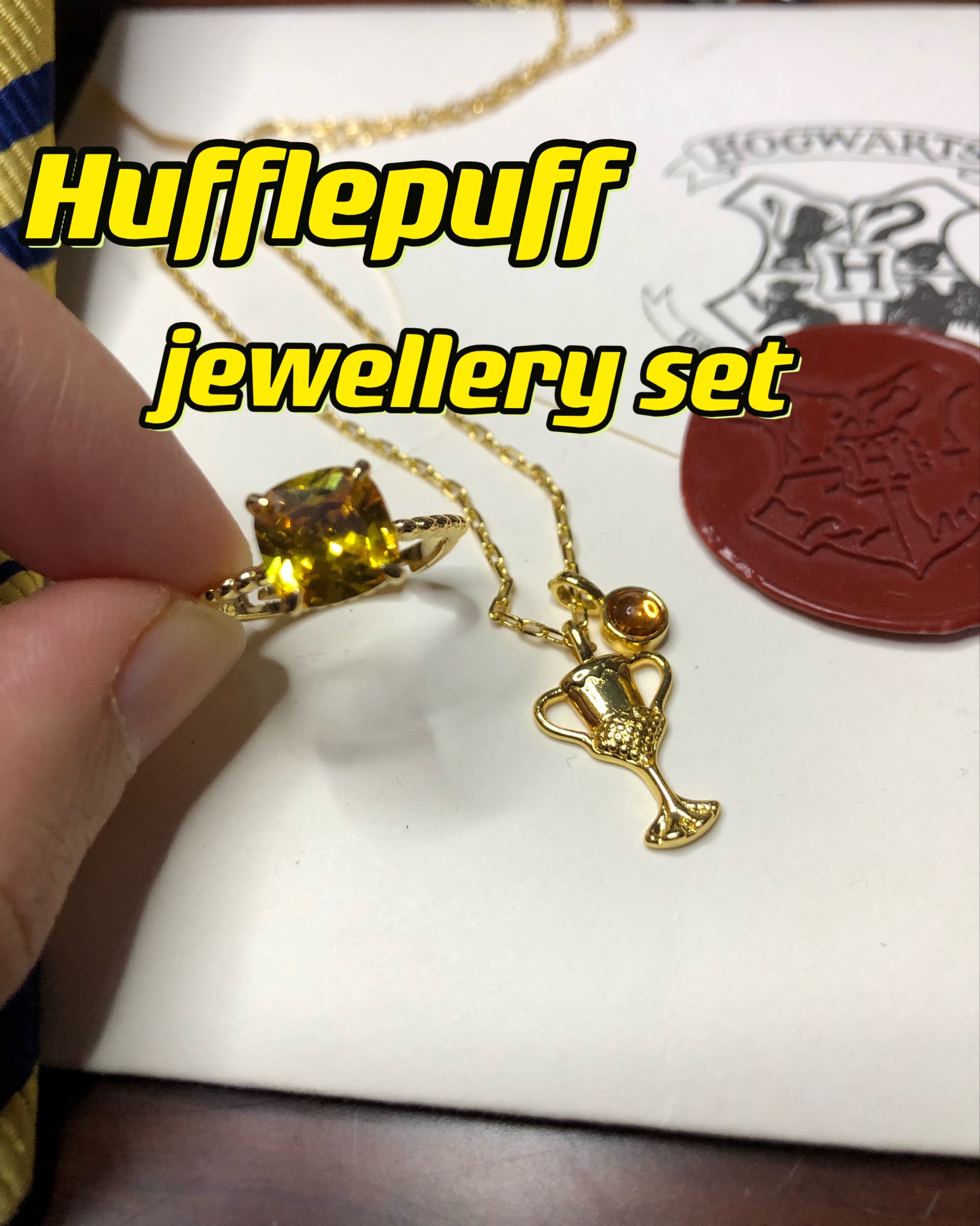 Hufflepuff jewellery set（adjustable）